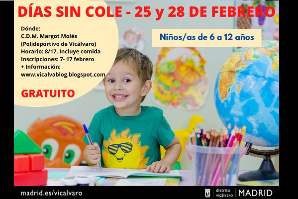 Días sin cole Vicálvaro 25 y 28 de febrero